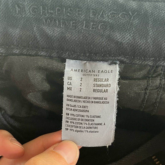 American Eagle Stretch High Rise Baggy Wide Leg Sz2 - Picture 4 of 5